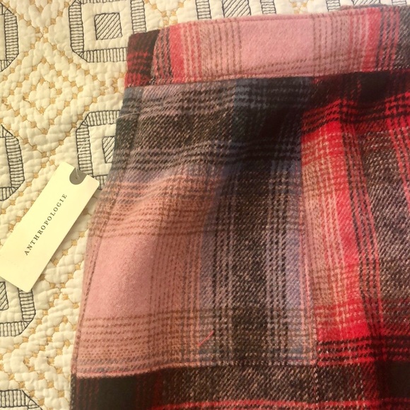 Anthropologie Maeve Fringed Plaid Mini Skirt - Picture 9 of 12